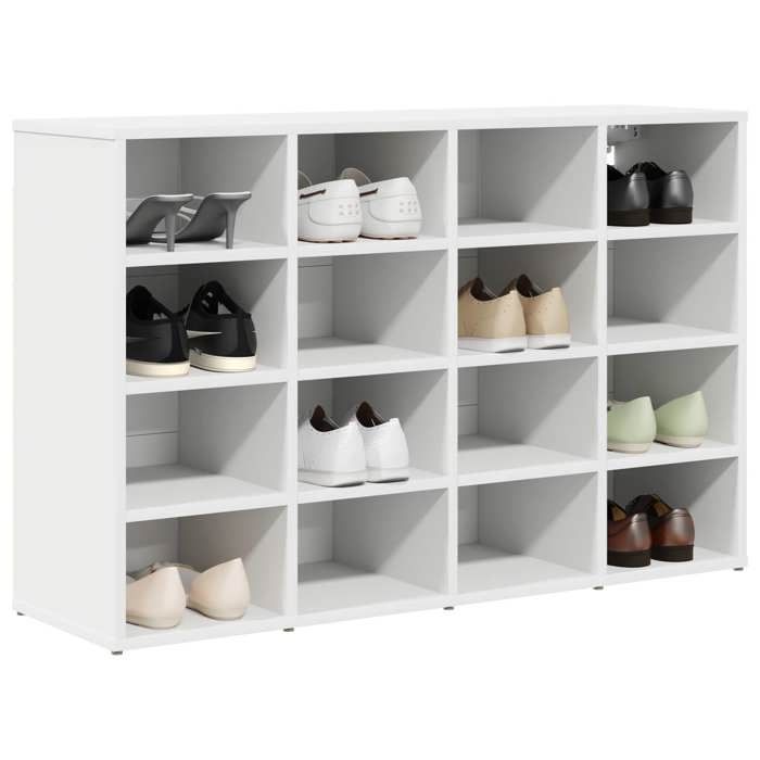 69153  Cabinet à chaussures - Cabinet/Commode - MEUBLECHIC - Meuble de couloir - Blanc 103x30x67 cm Bois dingénieriePrintemps/été