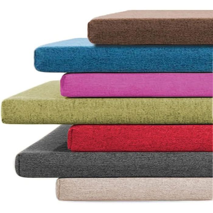 Coussin de banc antidérapant 1 places pour intérieur ou extérieur 50 x 50 x 5 cm gris