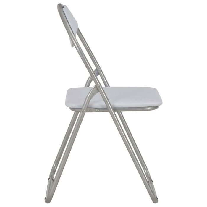 Chaises cuisine(2 pcs) - Blanc - Chaises pliantes à manger - 2 personnes - blanc similicuir 44x43x80.5 cm F3046