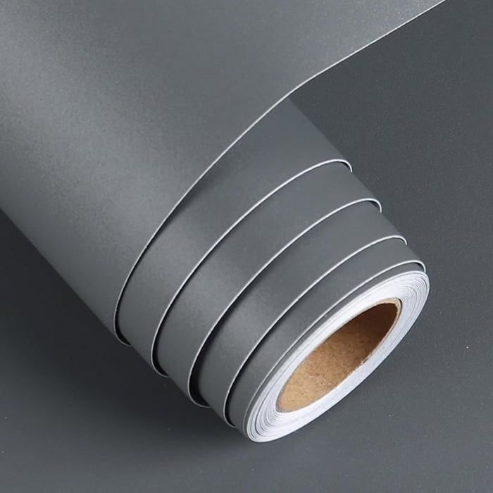 60CMx5M Papier Peint Adhesif Gris Cuisine Autocolnt Pcard Chambre Imperméable Vinyle Adhesif Gris Gris 60 x 500 cm
