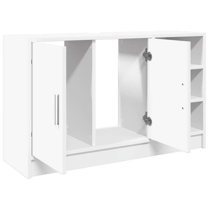 Armoire dévier blanc 90x29x55 cm bois dingénierie_2 ans garantie_50234