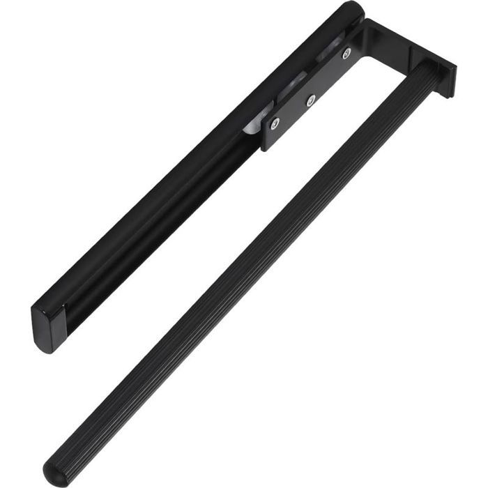 1 - Porte-Serviettes - Aluminium - Extensible 325x487cm - Montage Sous Plan De Travail Ou Armoire - Noir Mat