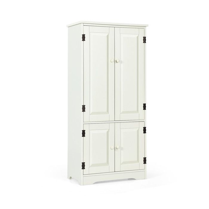 Rangement facile armoire de rangement blanche avec étagères réglables 2 portes et format compact