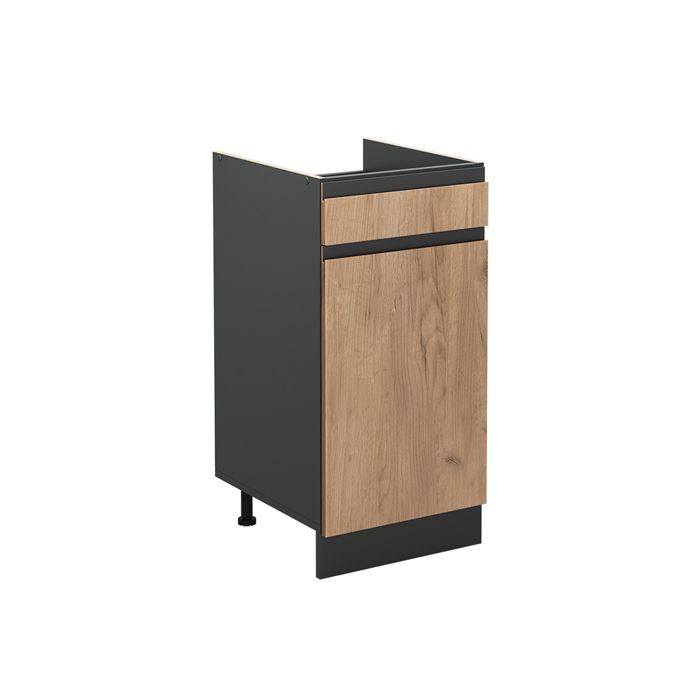 Meuble bas de cuisine R-Line 40cm sans plan de travail Chêne doré/Anthracite Vicco 61041