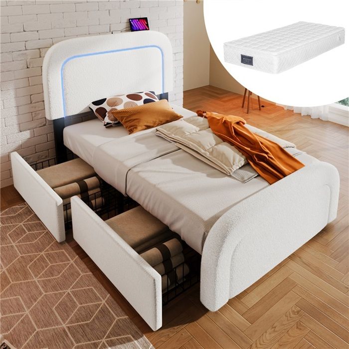 Lit coffre 160x200 velours gris avec LED tête diamant USB Type-C et rangement hydraulique sans matelas Lit coffre 160x200 velours gris avec LED tête diamant USB Type-C et rangement hydraulique sans matelas