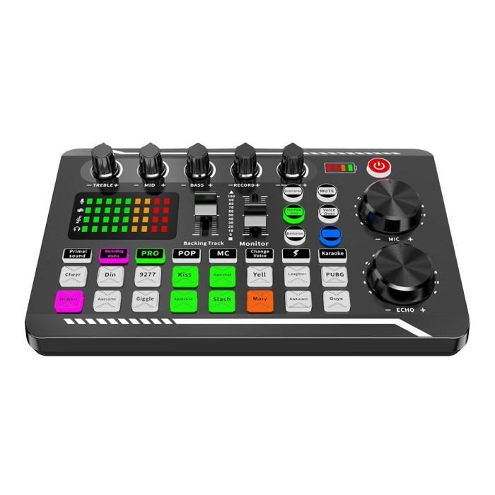 Carte Son DJ Portable Avec Bluetooth – 16 Effets, Réduction De Bruit, Enregistrement USB, Pour Mix Et Chant