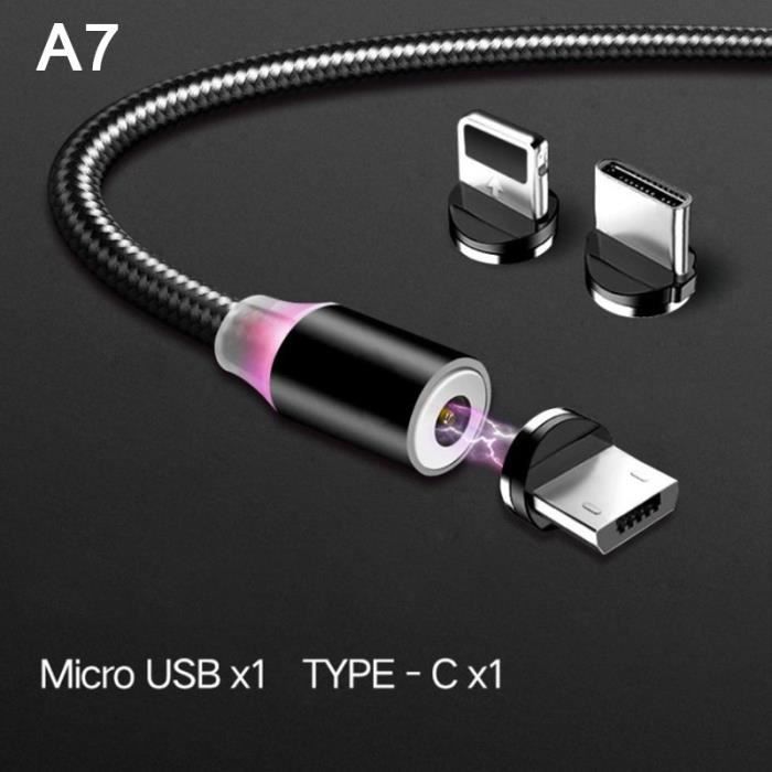Têtes De Câble Magnétiques - Lot De 3/5/8 Pièces - Compatibles Apple, Micro USB, Type-C - Charge Rapide, Anti-poussière - Argenté