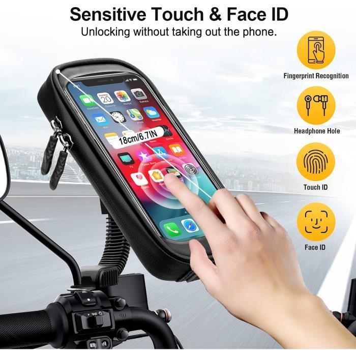 Support Téléphone Moto Etanche BTNEEU Support De Téléphone Pour Moto, étanche, Rotatif à 360 Support Téléphone Scooter