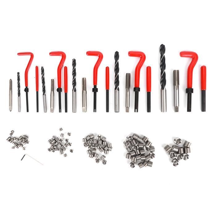 XMTECH Kit Helicoil 131 Pièces Réparation Filetage M5 M6 M8 M10 M12 - Pour Voiture Et Moteur