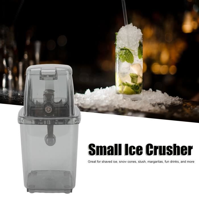 Manual Crushed Ice Maker, Hand Shaved Ice Machine, Hand Crank Ice Shaver, For HomeBar，Gris