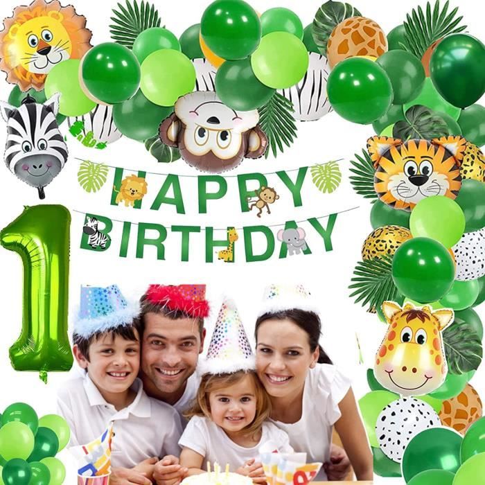 Decoration Anniversaire Garcon 1 Ans Jungle Decorations Anniversaire Fete Garcon 1 Ans Ballons Anniversaire 1 An Animaux Avec L 416 Cdiscount Maison