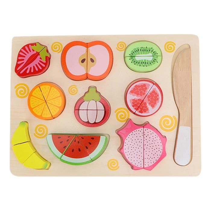 BOYOU Puzzle En bois alimentaire fruits coupe de légumes enfants faire  semblant jouer cuisson jouet (type de fruit) - Cdiscount
