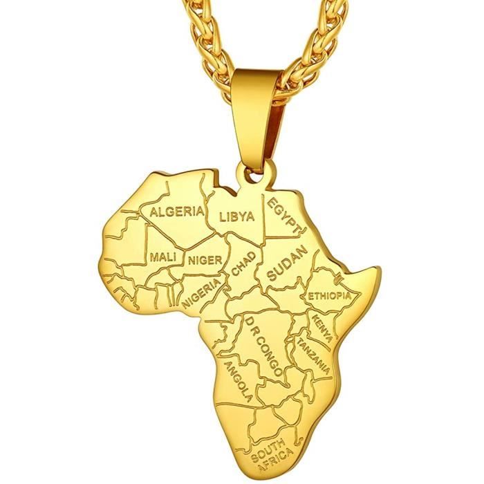 Carte Du Cameroun Colliers Pendentifs-Charme Cartes Ethniques