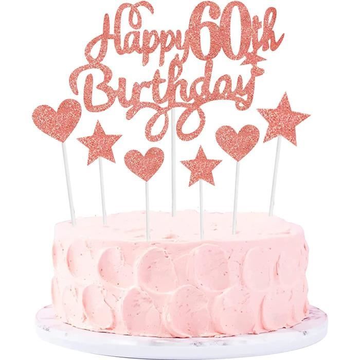 Decoration Gateau Anniversaire 60 Ans Happy Birthday 60Th Cake