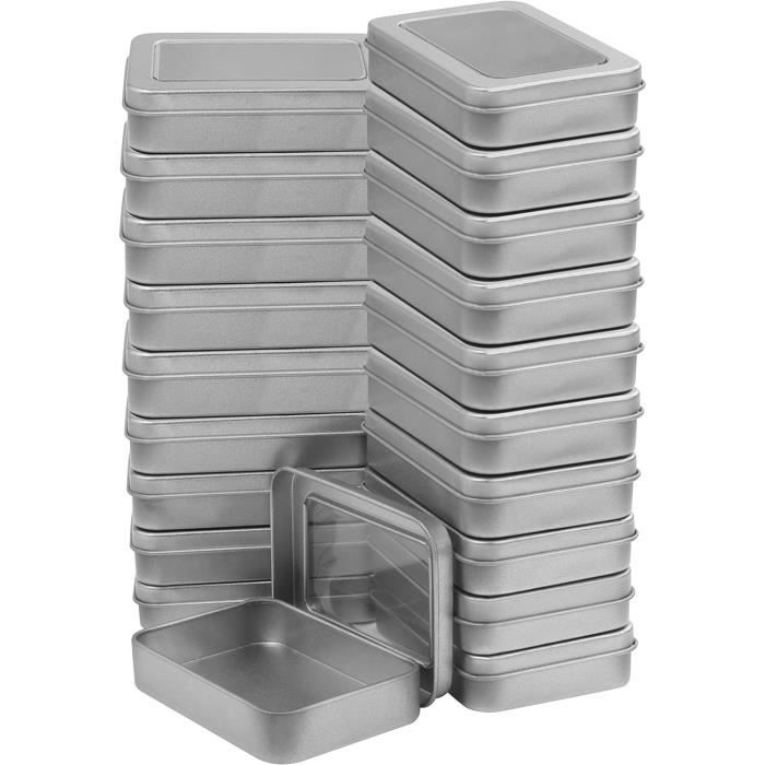 Boîte cylindrique argentée avec couvercle coiffant 225 ml