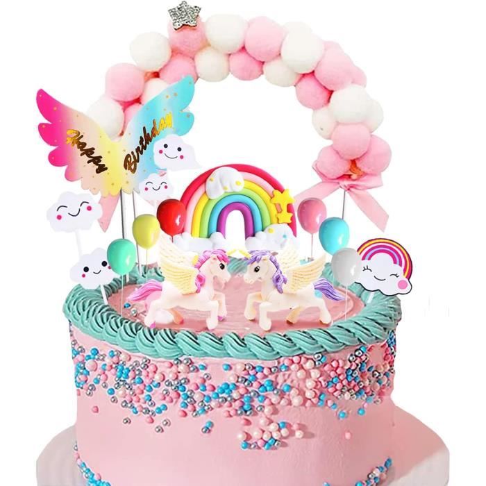 Ensemble de jouets de décoration de gâteau d'anniversaire riche en