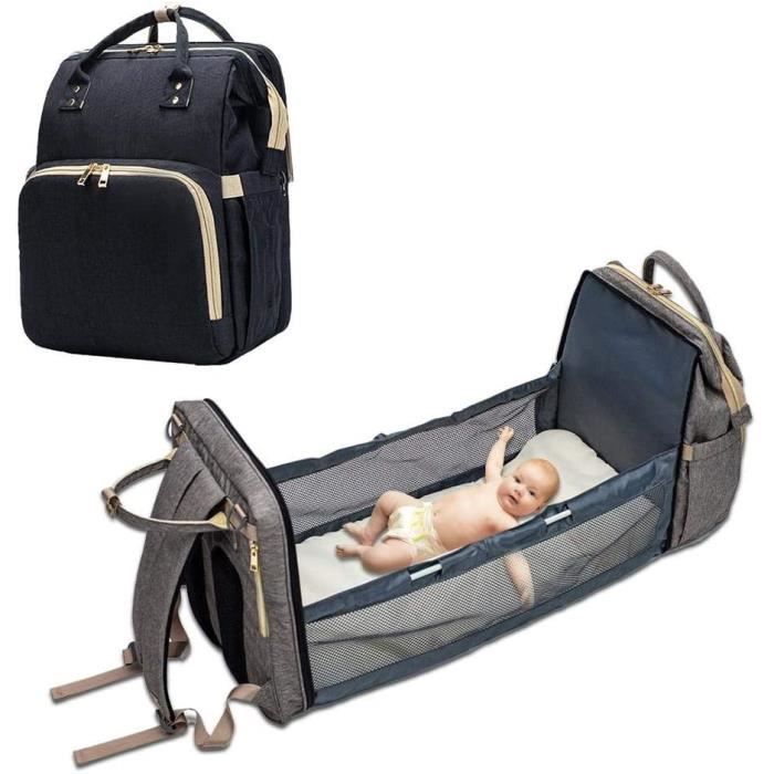 Sac De Voyage Polyvalent Pour Bebe Sac A Couches Convertible Pour Bebe 4 En 1 Lit De Bebe Pliable Station A Langer Portable Noir Cdiscount Puericulture Eveil Bebe