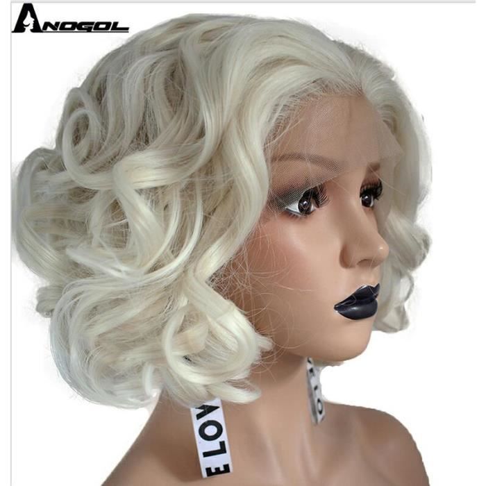 perruque blonde platine courte