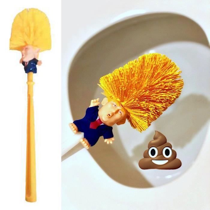DYALYD Trump Brosse de Toilette nettoyant drôle pour Le Nettoyage en Profondeur de la Salle de Bain Papier hygiénique Donald Trump Rolls Supports 