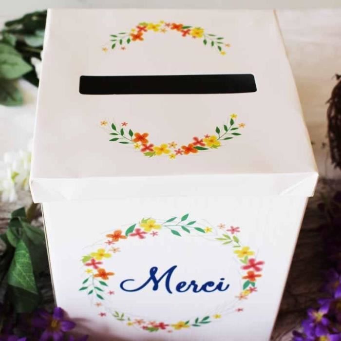 Urne Merci Bucolique Champetre Tirelire De Mariage 25x21cm Deco Fetes Anniversaire Bapteme Achat Vente Urne Decorative Cdiscount