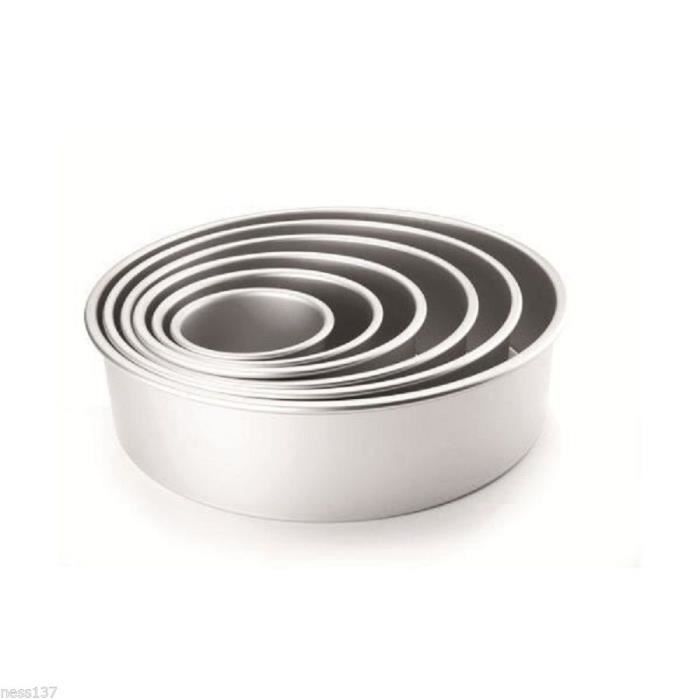 AMOLEY Lot de 2 moules /à g/âteau ronds avec base en vrac 15,2 cm Antiadh/ésif en aluminium profond avec fond amovible