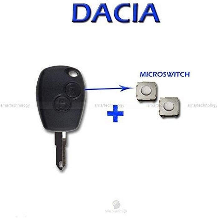 Coque + lame + 2 boutons télécommande micro switch Pour clé de Dacia Logan, Duster