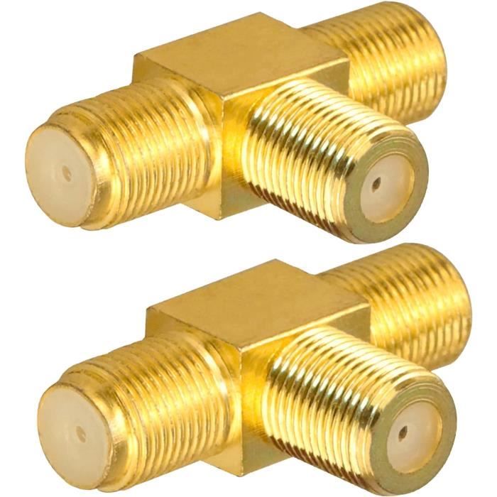 Adaptateur Coaxial Diviseur 3 Voies F Femelle – Pour Antenne TV, Satellite, Câble, En Métal, Lot De 4