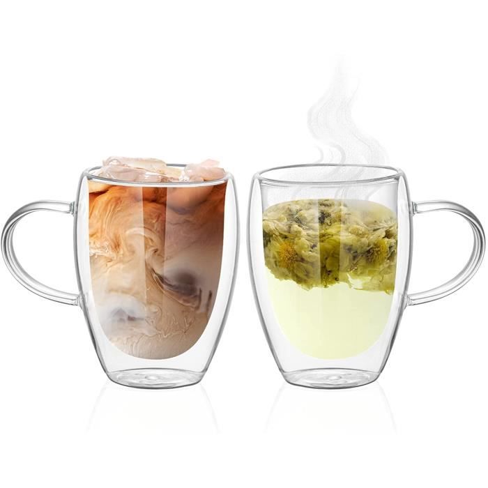 Tasse à Café - DASINKO - 4x320ml - Double Paroi - Résistantes à la
