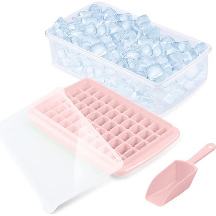 Lot De 4 Moule à Glaçons Bac à Glaçons Avec Couvercle Empilables Et