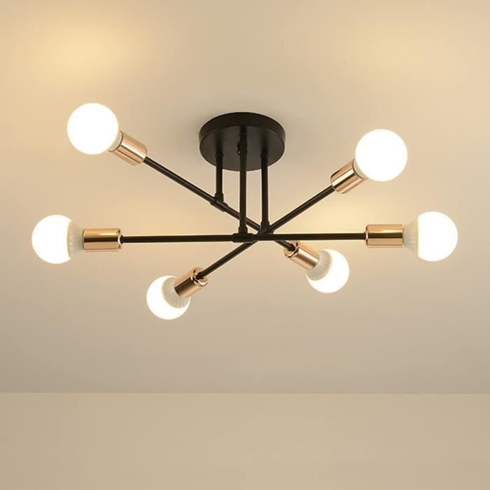 Lustre Semi-Encastré Moderne À 6 Lumières Pour Salon, Chambre, Salle À ...