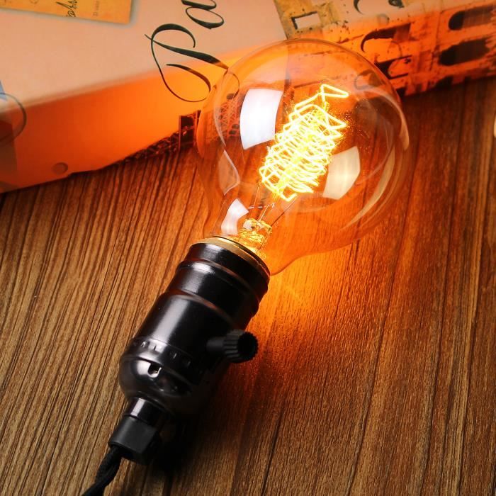 KINGSO E27 Edison 2pcs Ampoules à Incandescence G80 60W 220V Globe