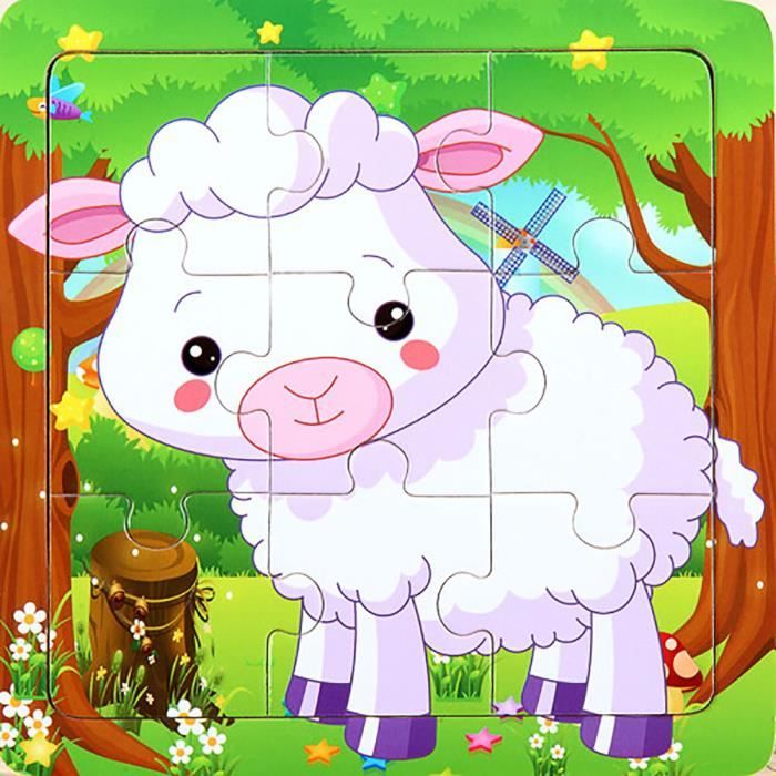 Jouets Educatifs Puzzle En Bois Animaux De Dessin Anime Pour 1 5 Ans Garcons Et Filles Mouton Achat Vente Puzzle Cdiscount