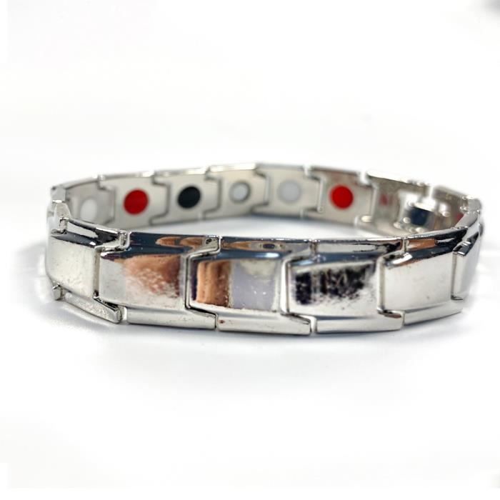 Bracelet Gourmette Mixte En Céramique Noire Magnétique - Modèle BCM225 - Pour Femme Et Homme
