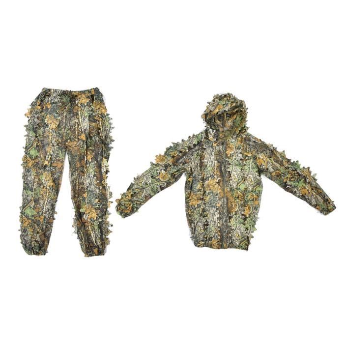 PELLOR Costume Ghillie Pour Enfants, Vêtements De Chasse 3D Pour Enfantsjeunesadolescents Vetements Camouflage Pour La Chasse Dans La Jungle Le Tir Lairsoft La Faune Et Halloween
