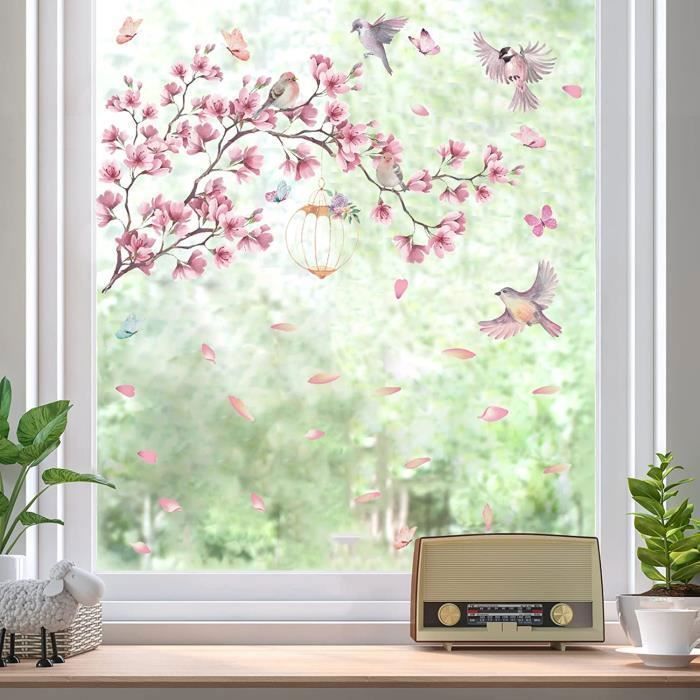 Autocollants Muraux Fleurs, Oiseaux, Papillons – Déco Chambre D'enfant, Printemps (57 Stickers) - 9