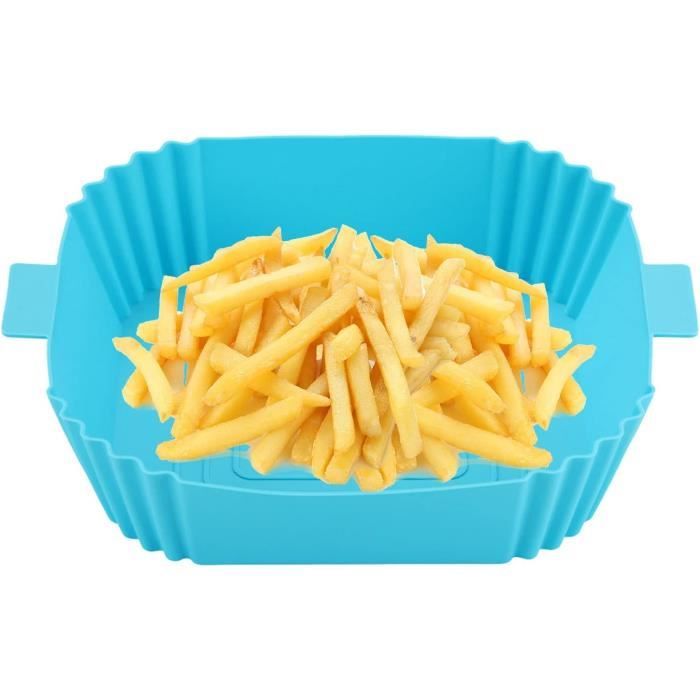 Panier Silicone Pour Air Fryer - Rectangle, 20 Cm - Pour Cuire Deux Plats Sans Mélanger