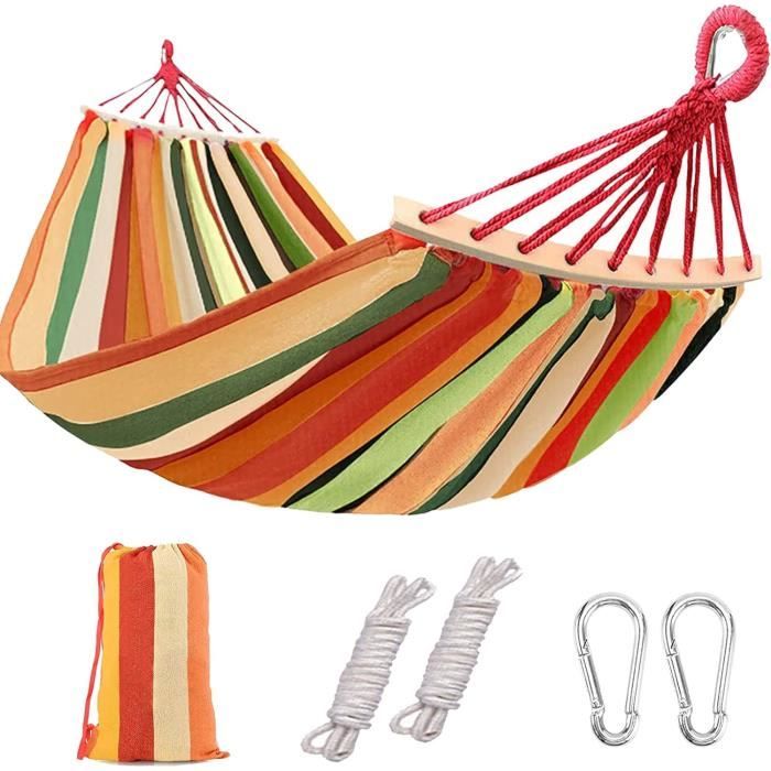 Hamac Double Personne Avec Sangles - Parfait Pour Camping Et Jardin - Occasion En Bon État