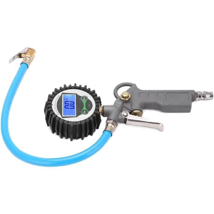Manomètre Numérique Avec Tuyau Pour Pneus - 0-200 PSI - Unités PSI/Bar/MPa/Kg/cm² - Pour Compresseur, Gonflage, Dégonflage