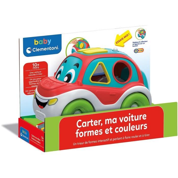 baby clementoni - carter, ma voiture formes et couleurs - jeu educatif 3 en 1 - fabriqué en italie