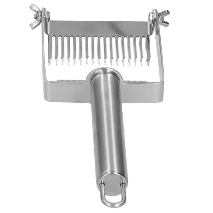 Fourchette à Désoperculer Miel Double Tête En Acier Inoxydable Et Bois - Outil Apiculture