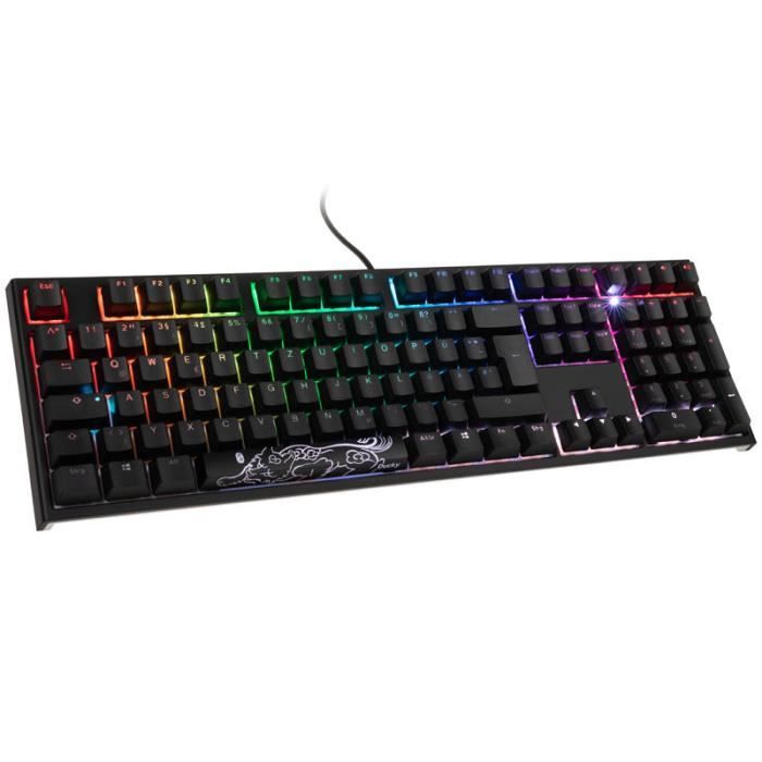 Ducky ONE 2 Backlit PBT Gaming Tastatur, MX-Speed-Silver, RGB LE 0,000000 Noir