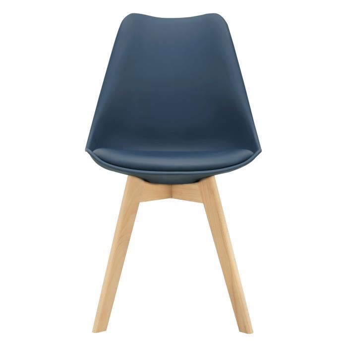 Lot de 6 chaises de salle à manger Fläten similicuir bleu [en.casa]
