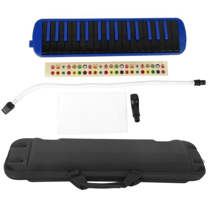 Melodica 37 Touches Professionnel - Instrument à Vent Portable Avec Sarbacane Et Embout | Parfait Pour Débutants (Bleu) - 4