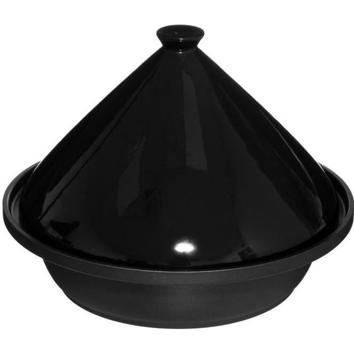 Plat tajine ceramique 30cm Noir Five - Cdiscount Maison