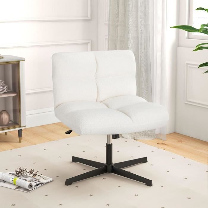 giantex fauteuil de bureau ergonomique dossier/hauteur réglable avec fonction bascule,chaise rembourré 66x 64x 77,5-90,5cm,beige