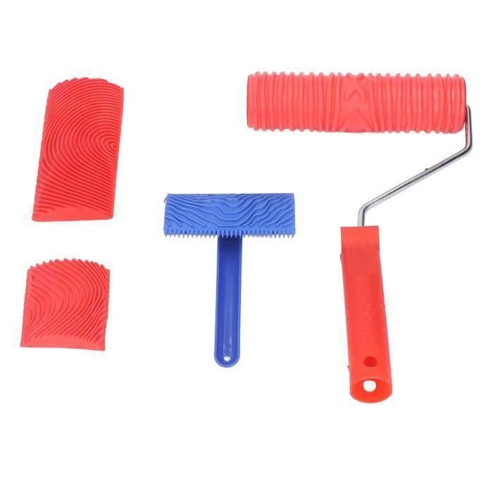 Lot De 7 Outils De Peinture à Grain De Bois - Rouleau De