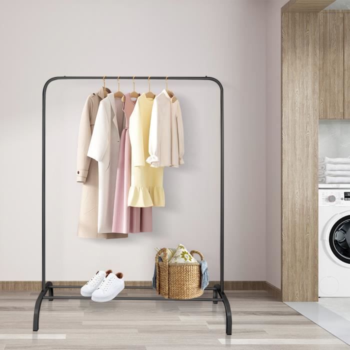 Porte-Manteau Sur Pied YheenLf - Design Base Rocheuse, Métal Noir - 39x26x180 Cm - Pour Entrée, Chambre, Salle De Bain