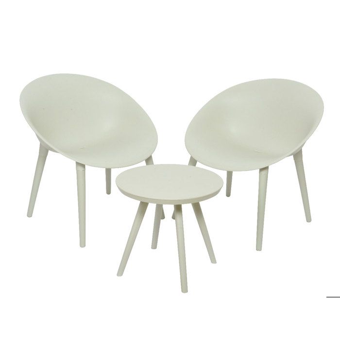 Salon de jardin en plastique Marbella blanc - Jardideco