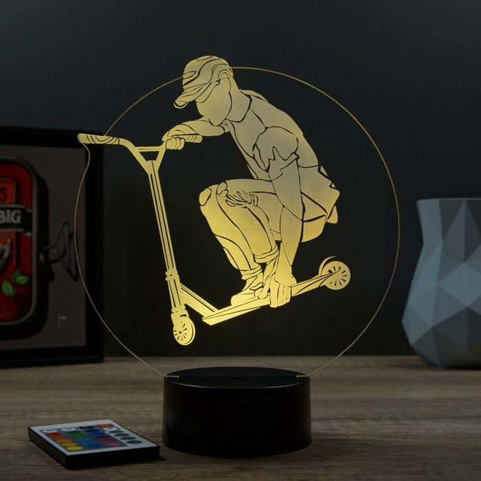 Lampe 3D Sport Trottinette – LED – Idée Cadeau – Fabriquée en France