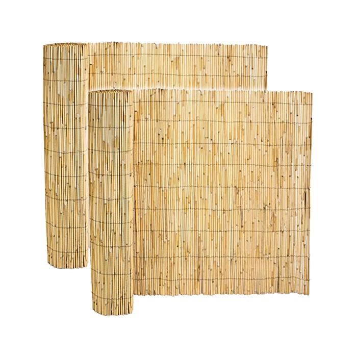Canisse en bambou JUANIO - Lot de 2 - Longueur 500 x Profondeur 120 cm - Protection contre le vent et le soleil
